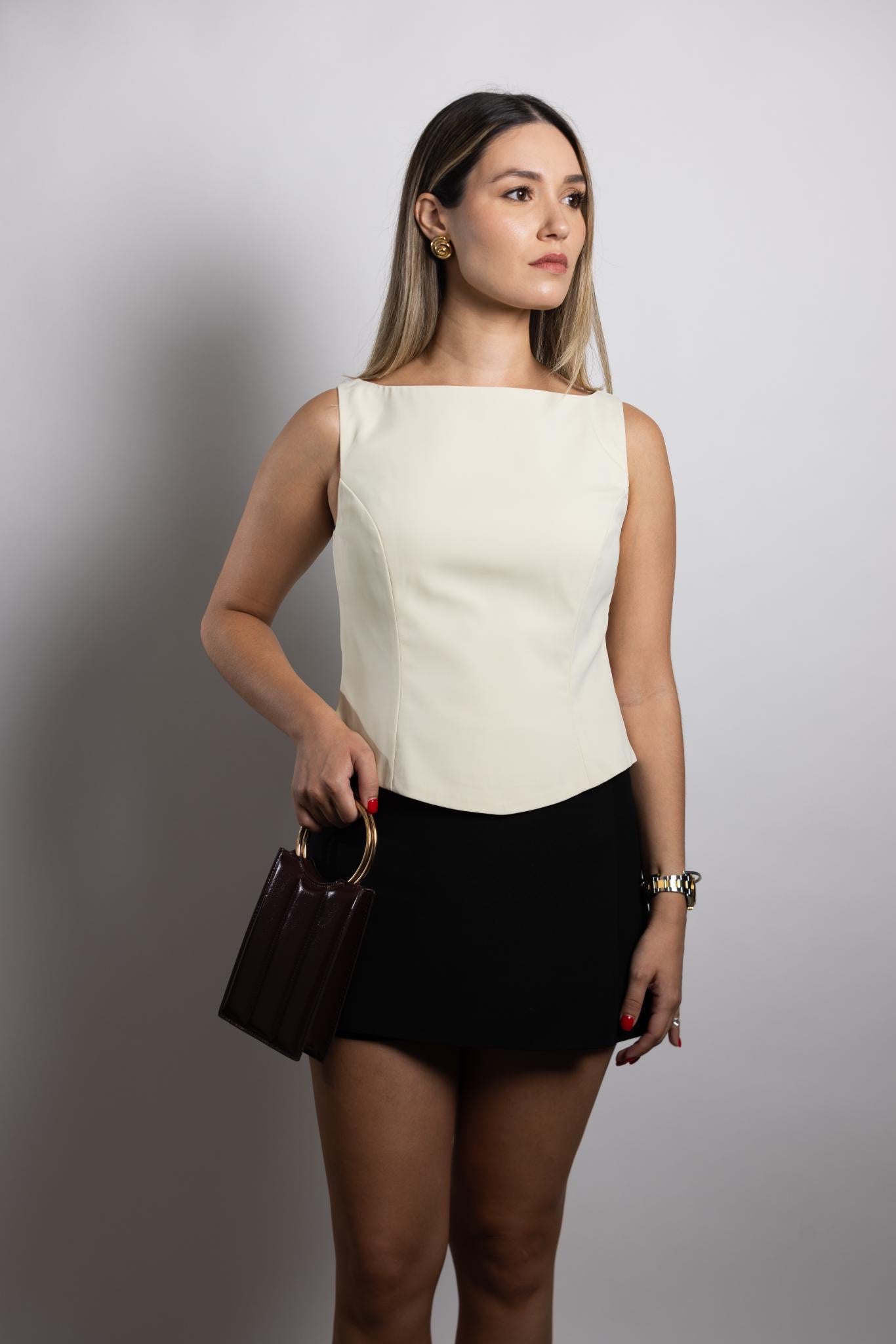 Boat Neck Corset Top