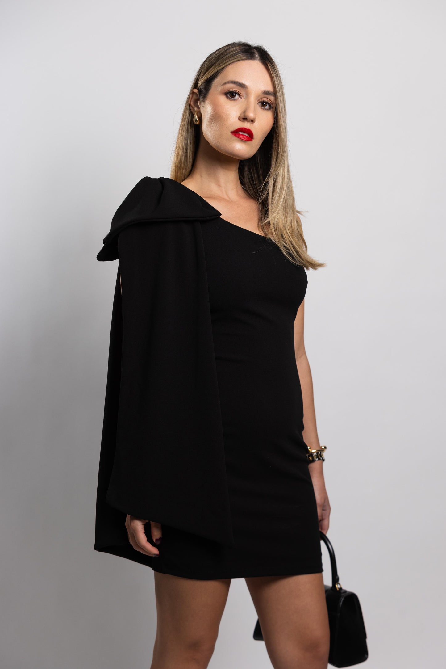 One Shoulder Bow Mini Dress