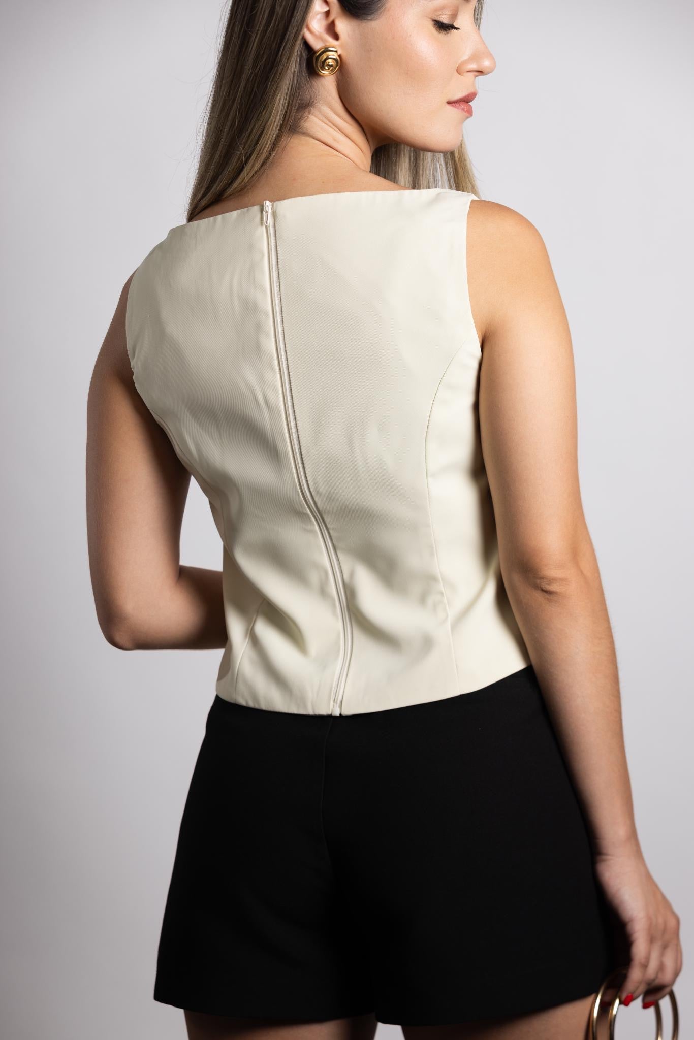 Boat Neck Corset Top