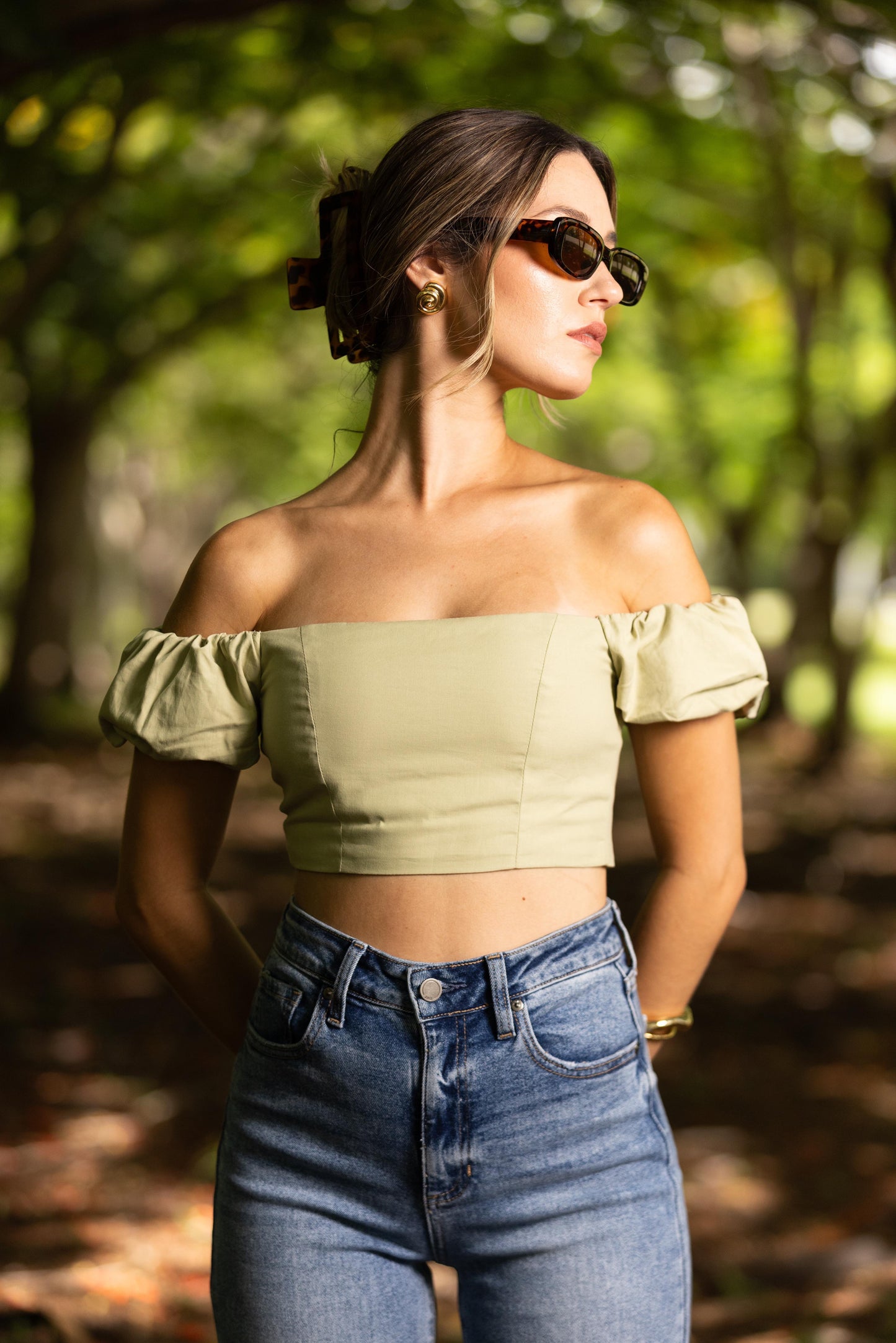 Puff sleeve crop top