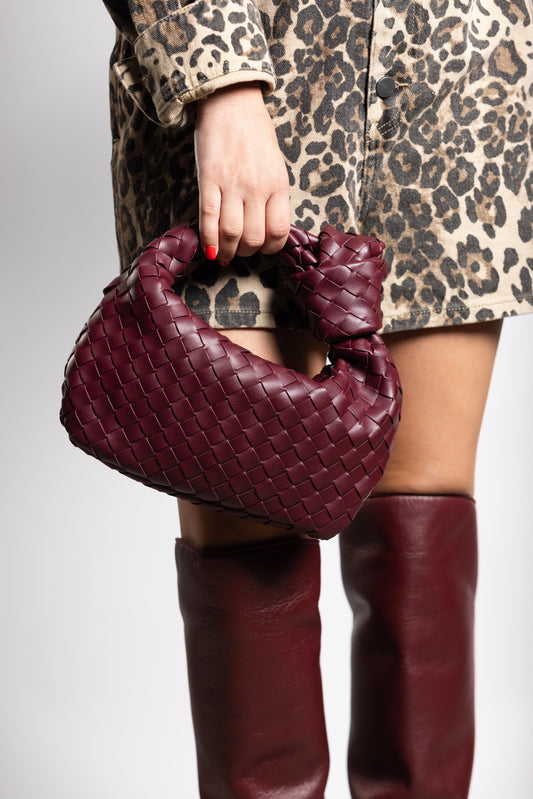 Burgundy Braided Bag